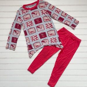 KICKEE PANTS GUC Bamboo School Lunch Box Tunic Leggings Set